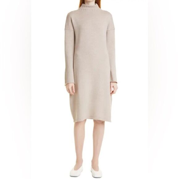 MaxMara Dresses & Skirts - NWT MaxMara Leisure Navile Wool Sweater Turtleneck Dress Beige XS
